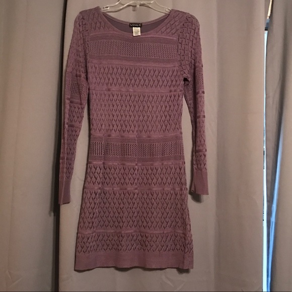 VENUS Dresses & Skirts - Venus Purple long sleeve sweater dress, S